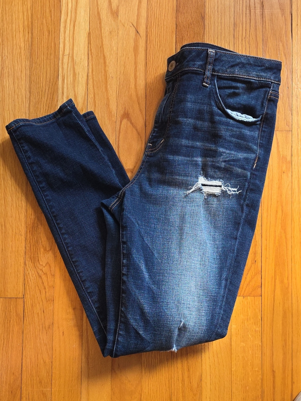 American Eagle Outfitters Women's Dark Blue Skinny Jeans
